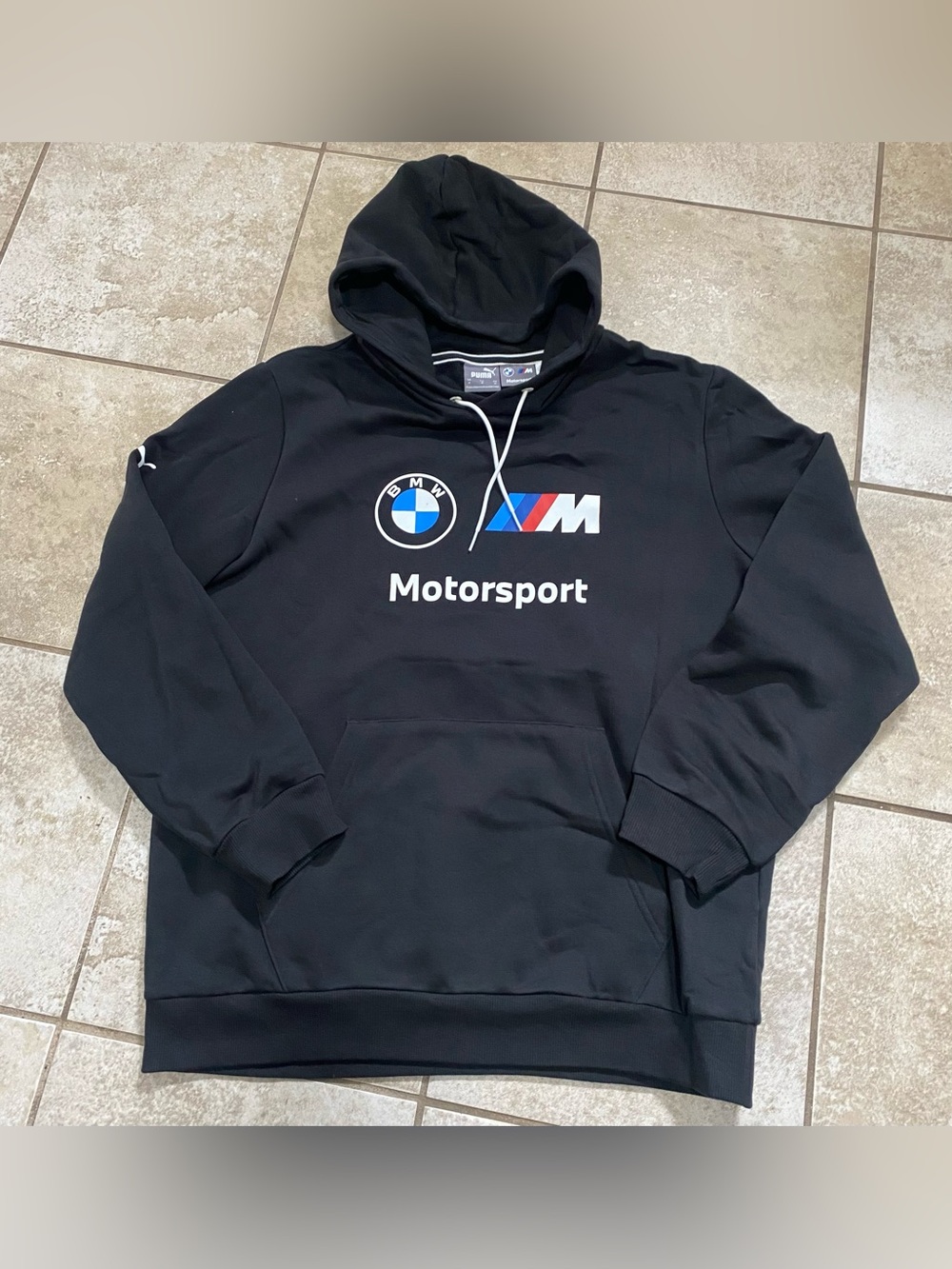Puma BMW M Motorsport Graphic Fleece Pullover Hoodie - Black - Size M